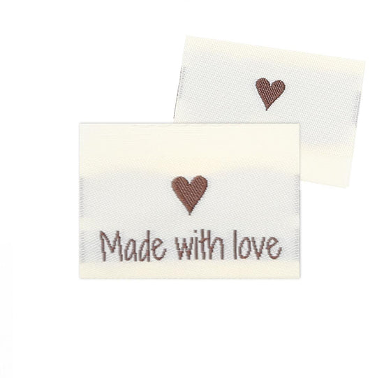 10 Etichette - Made with love - 1 cuore - Go Handmade