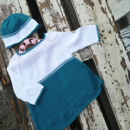Teal Darling - Abito e cappello baby